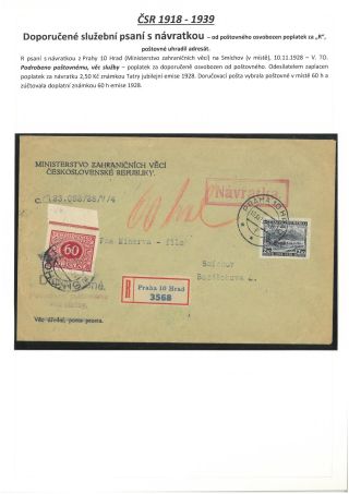 ÚŘEDNÍ PSANÍ OSVOBOZENÁ OD POŠTOVNÉHO 1867-1945 – list 19