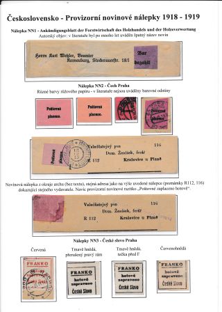Československo - Provizorní novinové nálepky 1918-1919 – list 2