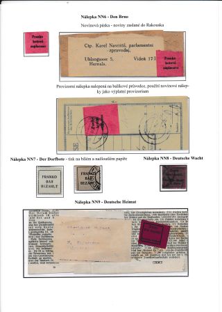Československo - Provizorní novinové nálepky 1918-1919 – list 7