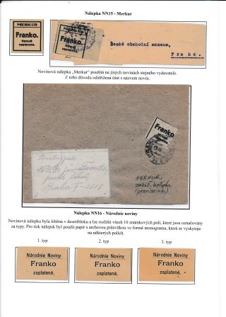 Československo - Provizorní novinové nálepky 1918-1919 – list 11