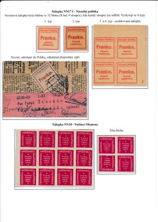 Československo - Provizorní novinové nálepky 1918-1919 – list 14