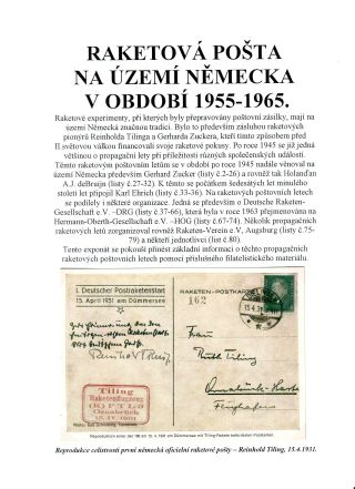 ROCKET POST ON GERMAN TERRITORY WITHIN 1955-1965 TIME PERIOD – sheet 1