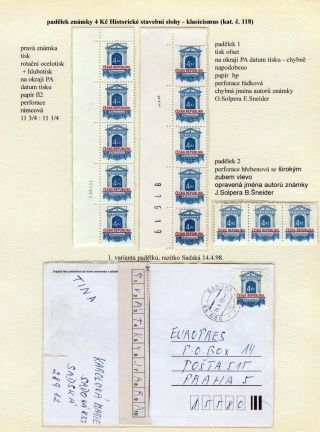 PADĚLKY POŠTOVNÍCH ZNÁMEK ČR KE ŠKODĚ POŠTY – list 6