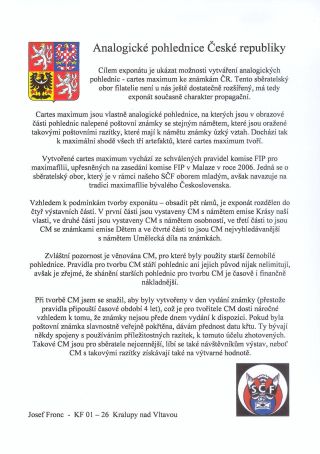 ANALOGICKÉ POHLEDNICE ČESKÉ REPUBLIKY – list 1