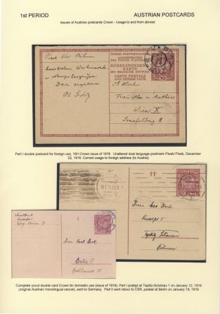 ČESKOSLOVENSKO 1918-1939: DVOJITÉ DOPISNICE V POŠTOVNÍM POUŽITÍ – list 4