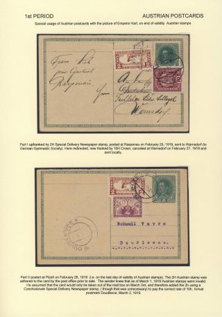 ČESKOSLOVENSKO 1918-1939: DVOJITÉ DOPISNICE V POŠTOVNÍM POUŽITÍ – list 9