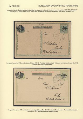 ČESKOSLOVENSKO 1918-1939: DVOJITÉ DOPISNICE V POŠTOVNÍM POUŽITÍ – list 14