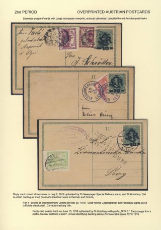 ČESKOSLOVENSKO 1918-1939: DVOJITÉ DOPISNICE V POŠTOVNÍM POUŽITÍ – list 30