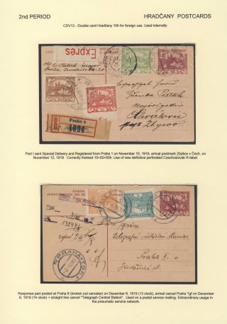 ČESKOSLOVENSKO 1918-1939: DVOJITÉ DOPISNICE V POŠTOVNÍM POUŽITÍ – list 44