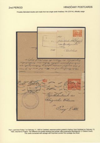 ČESKOSLOVENSKO 1918-1939: DVOJITÉ DOPISNICE V POŠTOVNÍM POUŽITÍ – list 47