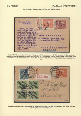 ČESKOSLOVENSKO 1918-1939: DVOJITÉ DOPISNICE V POŠTOVNÍM POUŽITÍ – list 49