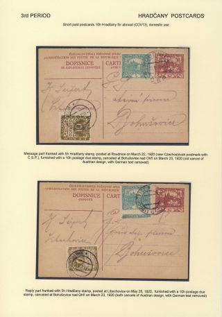 ČESKOSLOVENSKO 1918-1939: DVOJITÉ DOPISNICE V POŠTOVNÍM POUŽITÍ – list 53