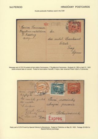 ČESKOSLOVENSKO 1918-1939: DVOJITÉ DOPISNICE V POŠTOVNÍM POUŽITÍ – list 57