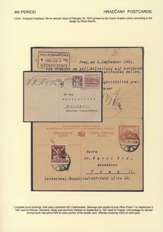 ČESKOSLOVENSKO 1918-1939: DVOJITÉ DOPISNICE V POŠTOVNÍM POUŽITÍ – list 62