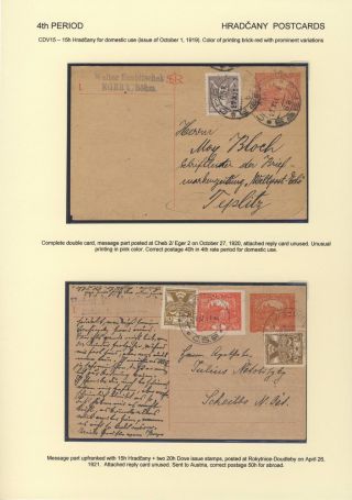ČESKOSLOVENSKO 1918-1939: DVOJITÉ DOPISNICE V POŠTOVNÍM POUŽITÍ – list 66