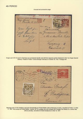 ČESKOSLOVENSKO 1918-1939: DVOJITÉ DOPISNICE V POŠTOVNÍM POUŽITÍ – list 75