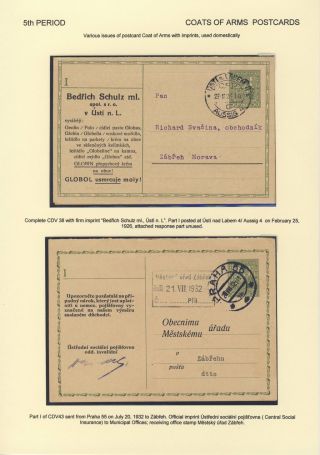 ČESKOSLOVENSKO 1918-1939: DVOJITÉ DOPISNICE V POŠTOVNÍM POUŽITÍ – list 97