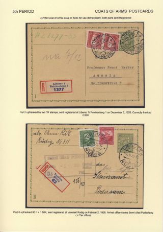 ČESKOSLOVENSKO 1918-1939: DVOJITÉ DOPISNICE V POŠTOVNÍM POUŽITÍ – list 98