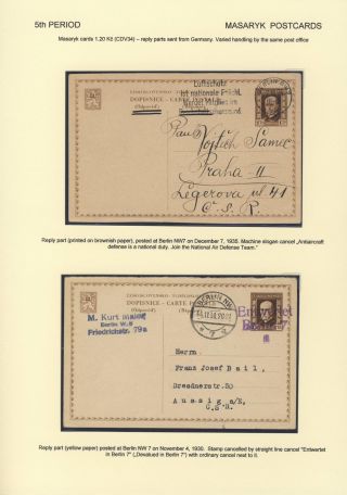 ČESKOSLOVENSKO 1918-1939: DVOJITÉ DOPISNICE V POŠTOVNÍM POUŽITÍ – list 108