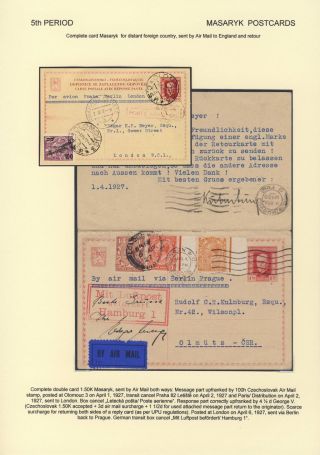 ČESKOSLOVENSKO 1918-1939: DVOJITÉ DOPISNICE V POŠTOVNÍM POUŽITÍ – list 114