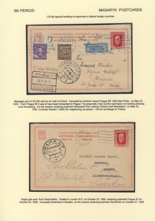ČESKOSLOVENSKO 1918-1939: DVOJITÉ DOPISNICE V POŠTOVNÍM POUŽITÍ – list 115
