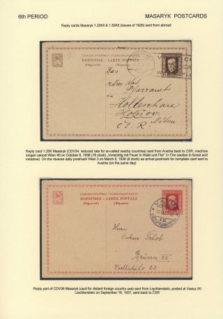 ČESKOSLOVENSKO 1918-1939: DVOJITÉ DOPISNICE V POŠTOVNÍM POUŽITÍ – list 126