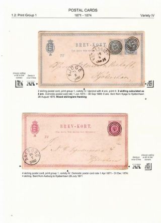 DÄNEMARK 1871-1905: ZWEIFÄRBIGE GANZSACHEN – Blatt 13