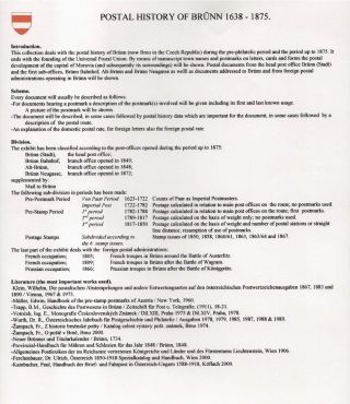 POŠTOVNÍ HISTORIE BRNA 1638-1875 – list 1