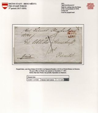 POŠTOVNÍ HISTORIE BRNA 1638-1875 – list 35