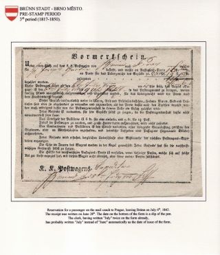 POŠTOVNÍ HISTORIE BRNA 1638-1875 – list 42