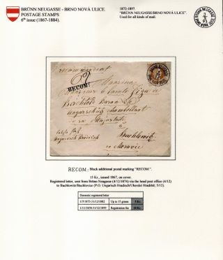 POŠTOVNÍ HISTORIE BRNA 1638-1875 – list 104