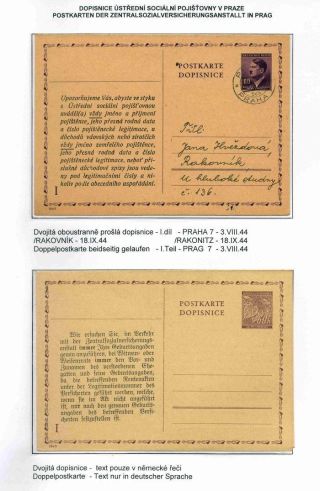 GANZSACHEN IM PROTEKTORAT BÖHMEN UND MÄHREN – Blatt 78