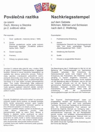 POVÁLEČNÁ RAZÍTKA NA ÚZEMÍ ČECH, MORAVY A SLEZSKA PO 2. SVĚTOVÉ VÁLCE – list 1
