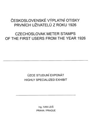 ČESKOSLOVENSKÉ VÝPLATNÍ OTISKY PRVNÍCH UŽIVATELŮ Z ROKU 1926 – list 1