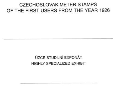 CZECHOSLOVAK METER STAMPS OF THE FIRST USERS FROM THE YEAR 1926
