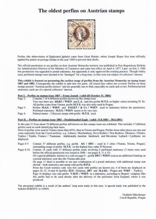 THE OLDEST PERFINS ON AUSTRIAN STAMPS – sheet 1