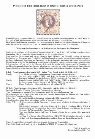 THE OLDEST PERFINS ON AUSTRIAN STAMPS – sheet 3