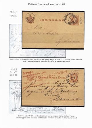 THE OLDEST PERFINS ON AUSTRIAN STAMPS – sheet 5