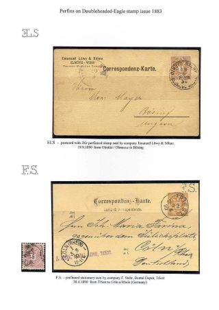 THE OLDEST PERFINS ON AUSTRIAN STAMPS – sheet 12