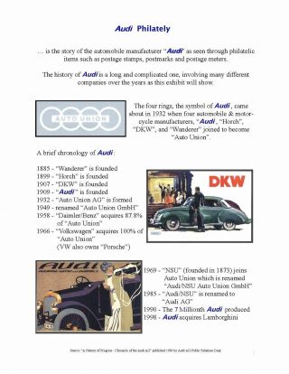 AUDI VE FILATELII – list 1