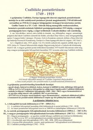 POSTGESCHICHTE DER GROSSEN SCHÜTTINSEL 1749 - 1919 – Blatt 1