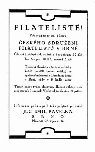 KATALOG PRVNÍ MEZINÁRODNÍ VÝSTAVY POŠTOVNÍCH ZNÁMEK V REPUBLICE ČESKOSLOVENSKÉ, BRNO 1923 – list 6