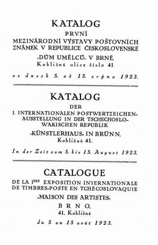 KATALOG PRVNÍ MEZINÁRODNÍ VÝSTAVY POŠTOVNÍCH ZNÁMEK V REPUBLICE ČESKOSLOVENSKÉ, BRNO 1923 – list 7