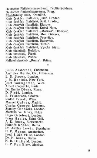 KATALOG PRVNÍ MEZINÁRODNÍ VÝSTAVY POŠTOVNÍCH ZNÁMEK V REPUBLICE ČESKOSLOVENSKÉ, BRNO 1923 – list 13