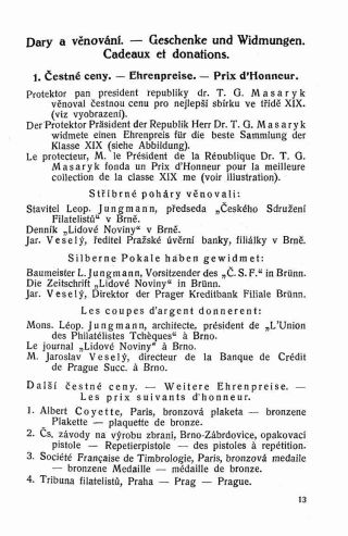 KATALOG PRVNÍ MEZINÁRODNÍ VÝSTAVY POŠTOVNÍCH ZNÁMEK V REPUBLICE ČESKOSLOVENSKÉ, BRNO 1923 – list 15