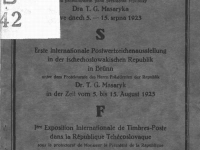 CATALOGUE OF THE FIRST INTERNATIONAL EXHIBITION OF POSTAGE STAMPS IN CZECHOSLOVAKIA, BRNO 1923