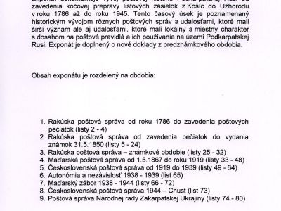 POŠTOVNÍ HISTORIE PODKARPATSKÉ RUSI 1786-1945