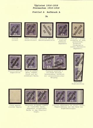 OVERPRINT POŠTA ČESKOSLOVENSKÁ 1919 ON POSTAGE STAMPS OF AUSTRIA – sheet 4