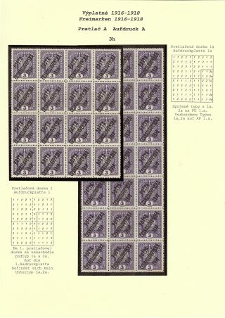 OVERPRINT POŠTA ČESKOSLOVENSKÁ 1919 ON POSTAGE STAMPS OF AUSTRIA – sheet 5