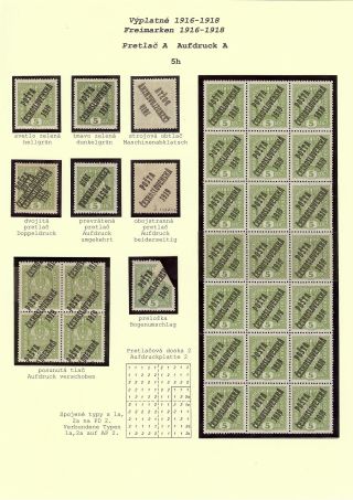 OVERPRINT POŠTA ČESKOSLOVENSKÁ 1919 ON POSTAGE STAMPS OF AUSTRIA – sheet 8
